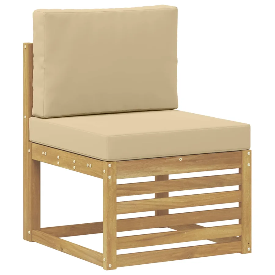 Ensemble de canapés d'extérieur 5 pcs Blanc et Beige - 3