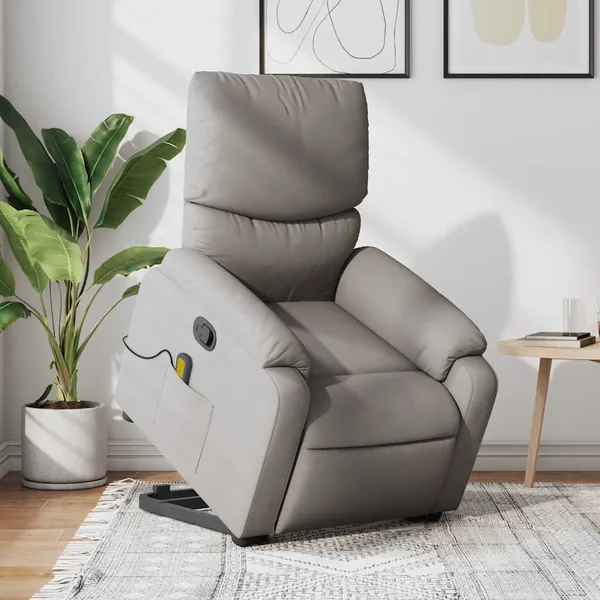 Fauteuil inclinable de massage Taupe Tissu