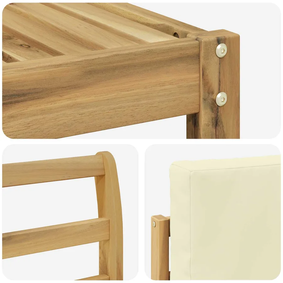 Ensembles de canapés 9 pcs Blanc et crème 59 x 59 x 37 cm - 5