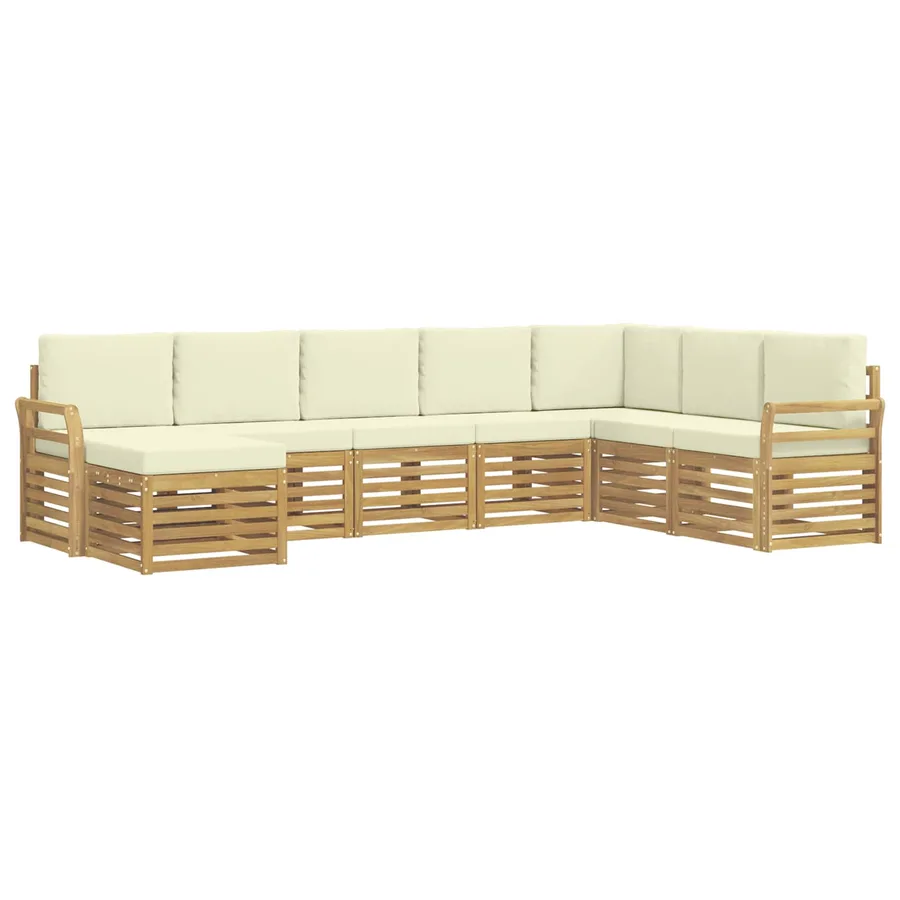 Ensemble de canapés d'extérieur 8 pcs Blanc et crème - 2