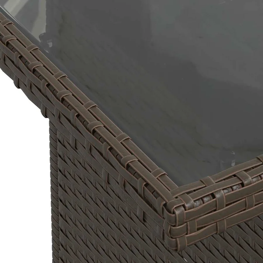 Ensemble de canapé de jardin 9 pcs Marron Poly rotin - 10