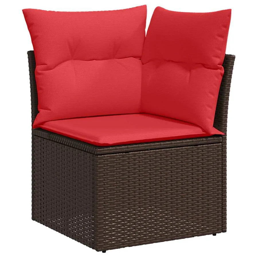 Ensemble de canapé de jardin 9 pcs Marron Poly rotin - 7