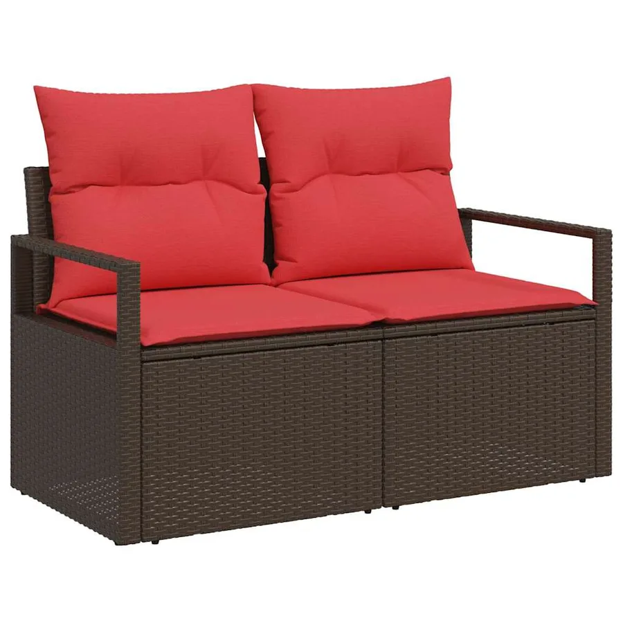 Ensemble de canapé de jardin 6 pcs Marron polyrotin - 4