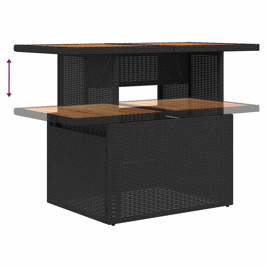 Ensemble de canapé de jardin 8 pcs Noir polyrotin - 14