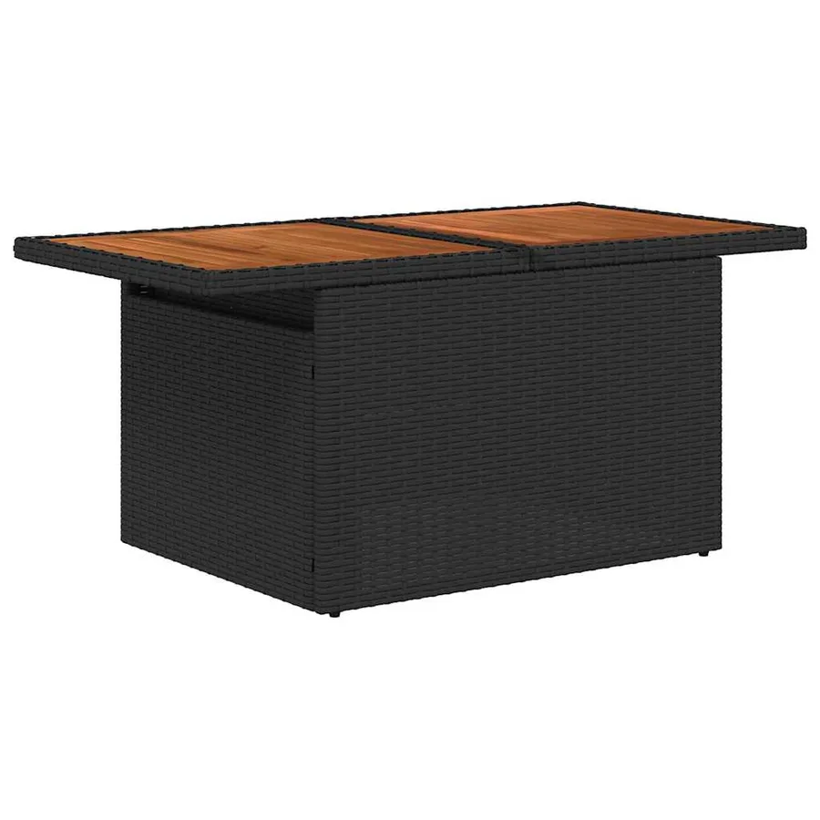 Ensemble de canapé de jardin 10 pcs Noir Poly rotin - 7