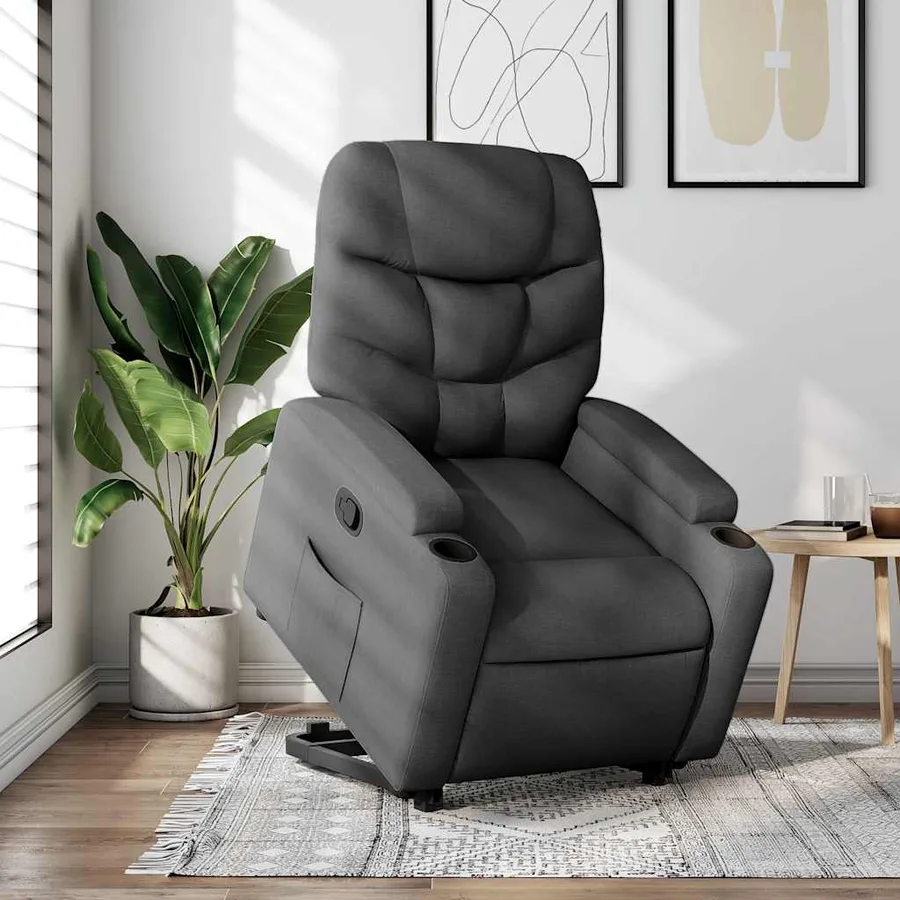 Fauteuil inclinable Gris foncé Tissu - 16