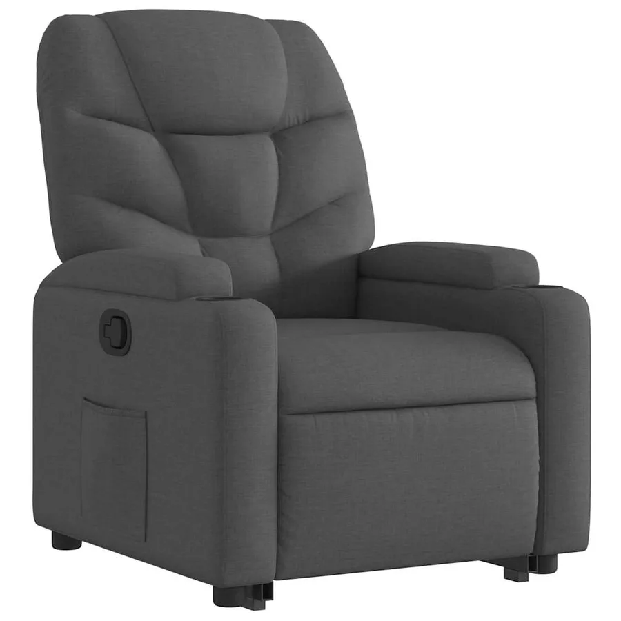 Fauteuil inclinable Gris foncé Tissu - 4