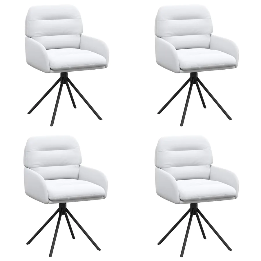 Chaises de salle à manger pivotantes 4 pcs Simili cuir Blanc - 2