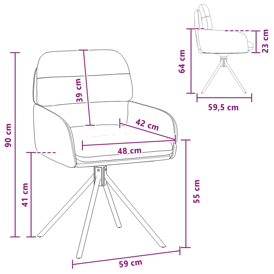 Chaises de salle à manger pivotantes 4 pcs Simili cuir Blanc - 8