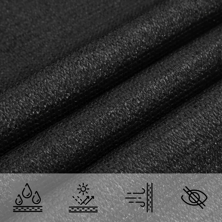 Voile d'ombre Noir 2,5 x 6 m HDPE - 4