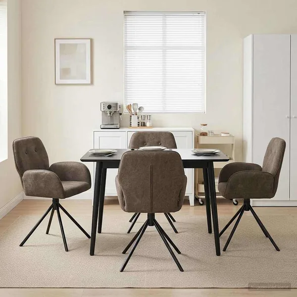 Chaises de salle à manger pivotantes 4 pcs Simili daim