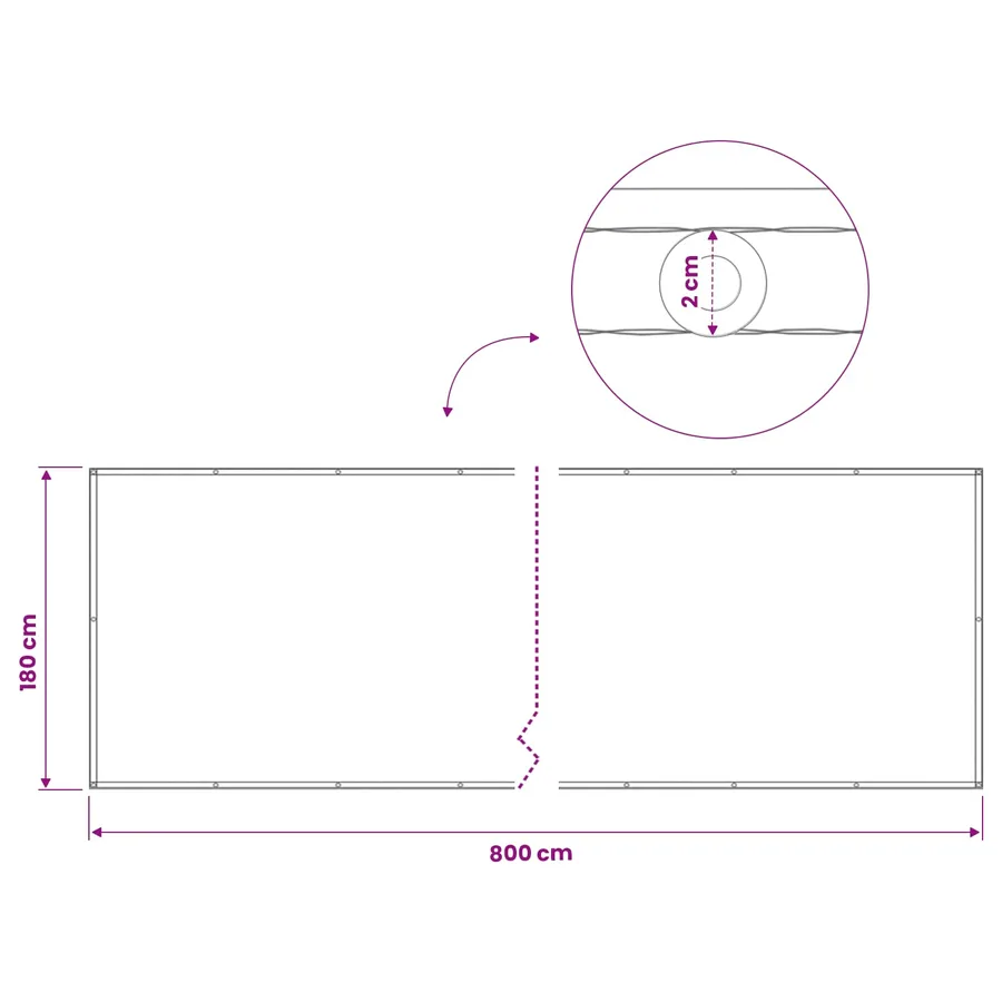 Écran de confidentialité pour balcon 180 x 800 cm - 7