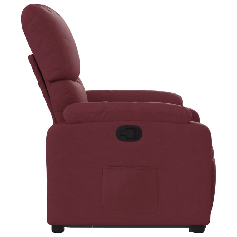 Fauteuil inclinable rouge bordeaux tissu - 10