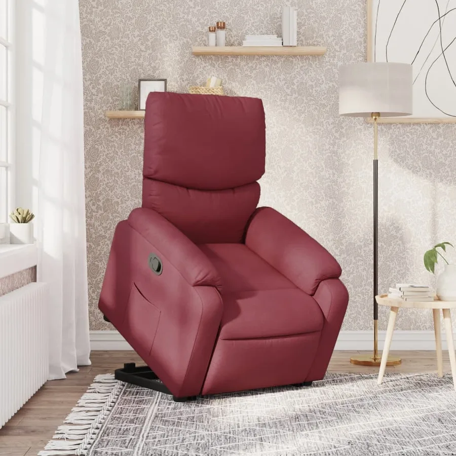 Fauteuil inclinable rouge bordeaux tissu - 15