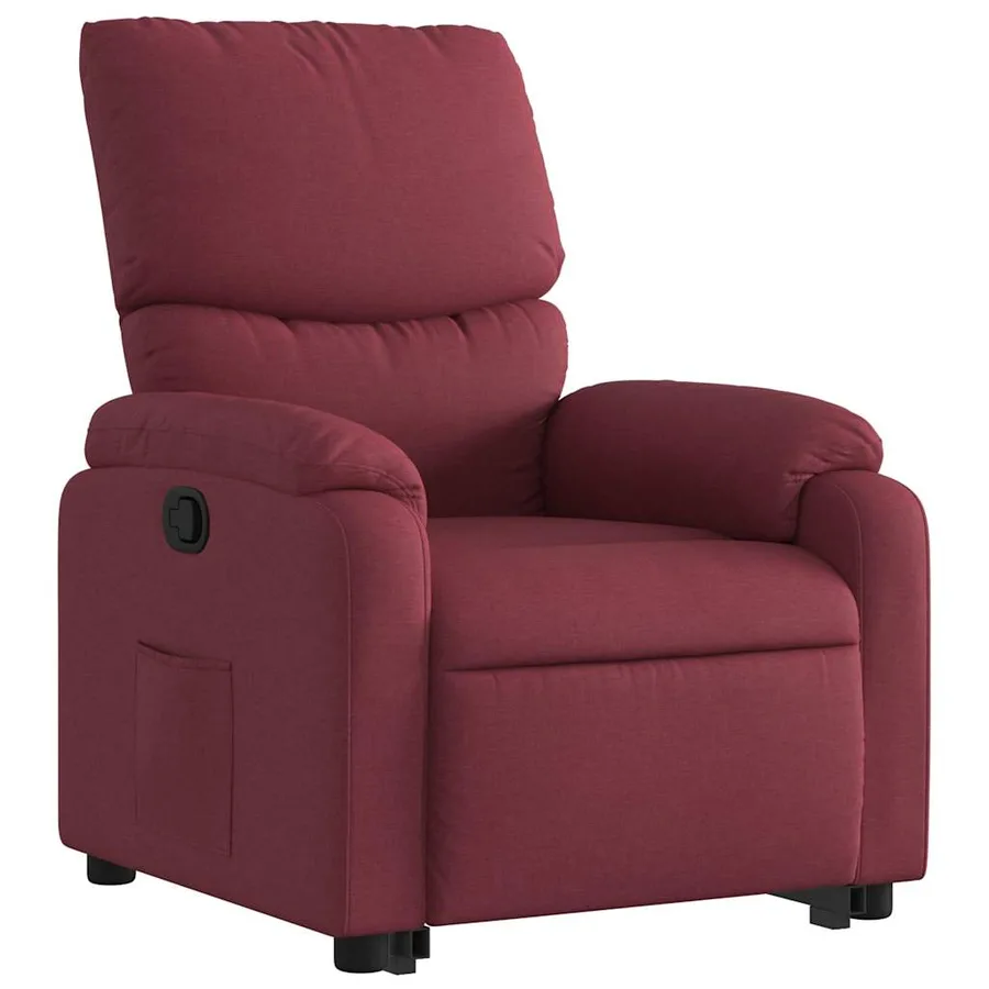 Fauteuil inclinable rouge bordeaux tissu - 4