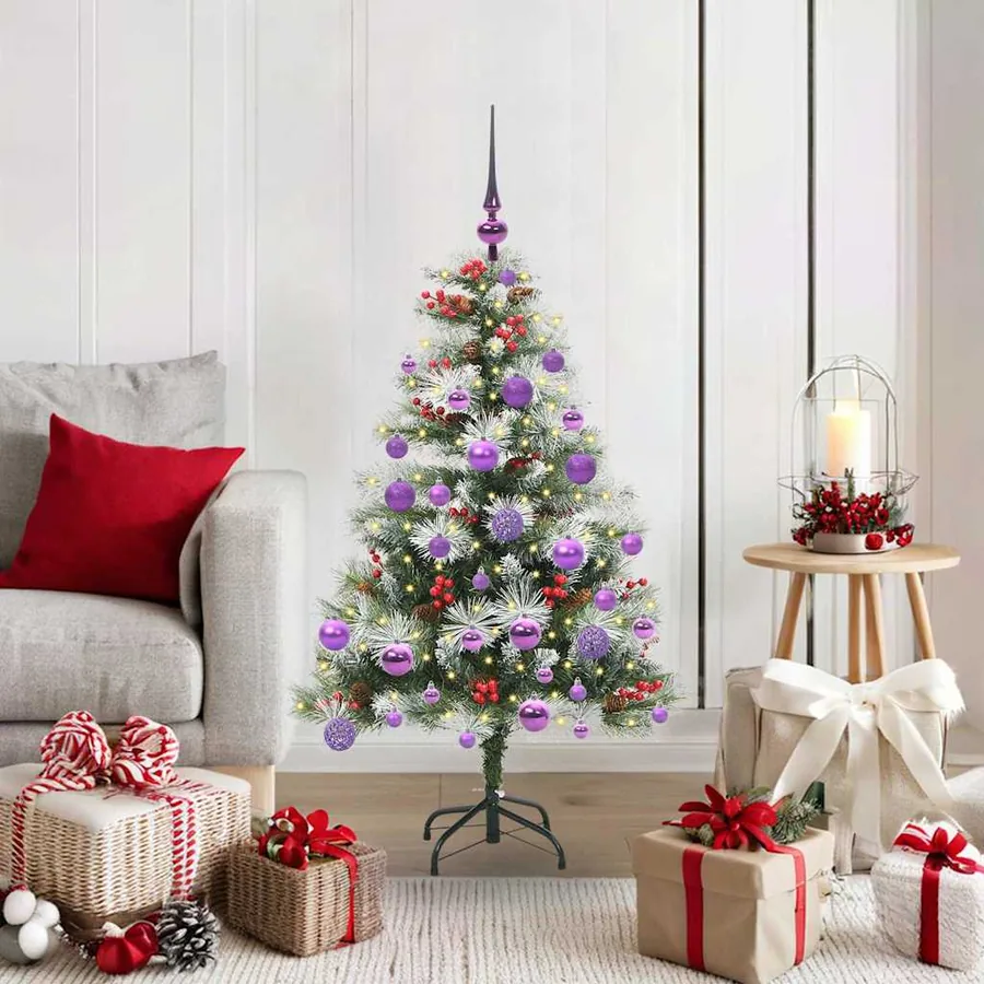 Sapin de Noël artificiel Vert et blanc 120 cm