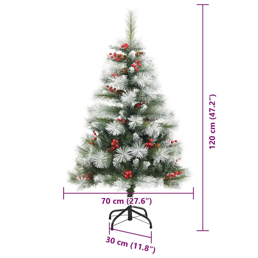 Sapin de Noël artificiel Vert et blanc 120 cm - 17