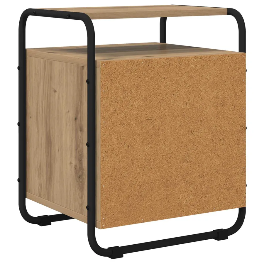 Table de chevet 2 pc Chêne artisanal Bois d'ingénierie - 7