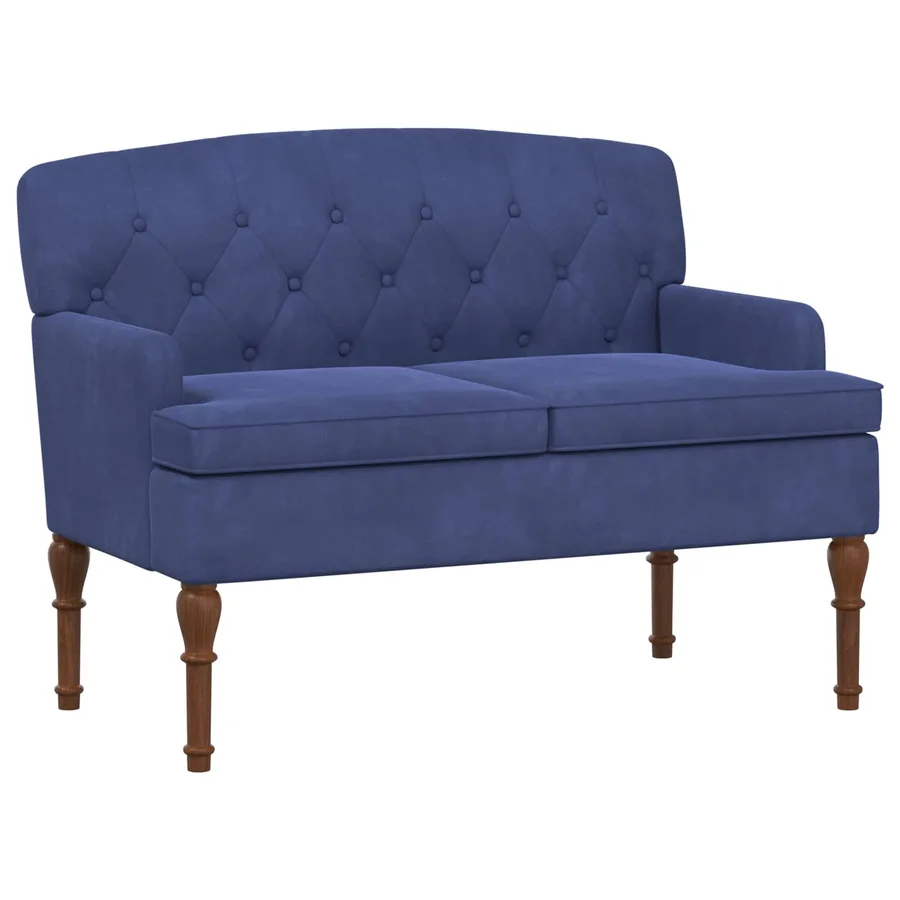 Canapé love seat avec capitonnage en boutons Bleu police - 2