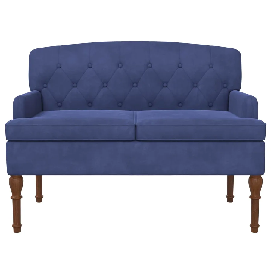 Canapé love seat avec capitonnage en boutons Bleu police - 3