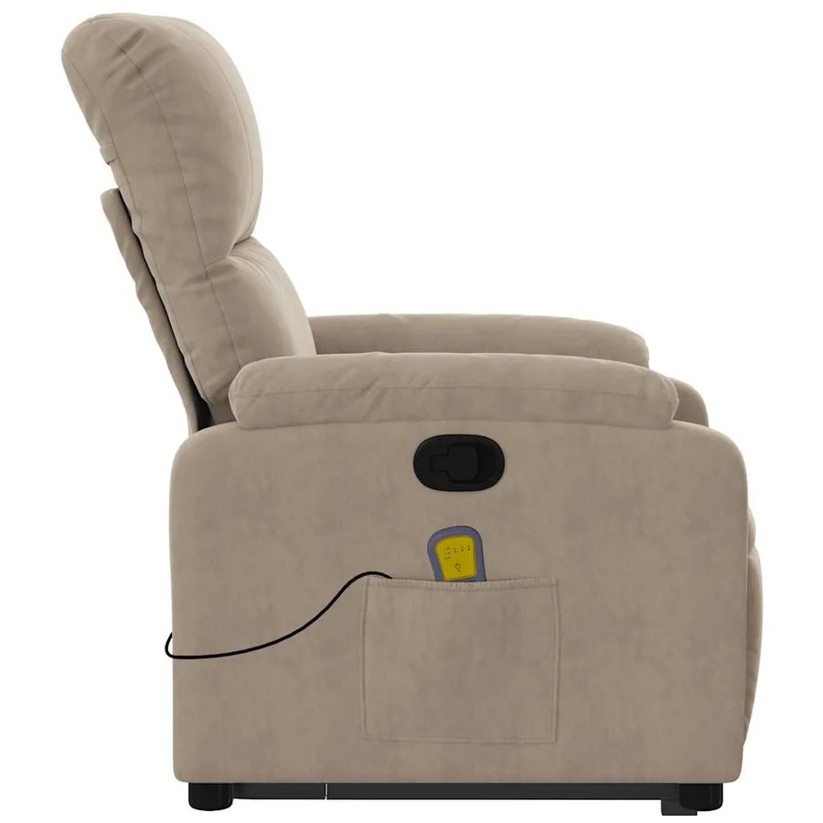 Fauteuil inclinable de massage taupe tissu microfibre - 10