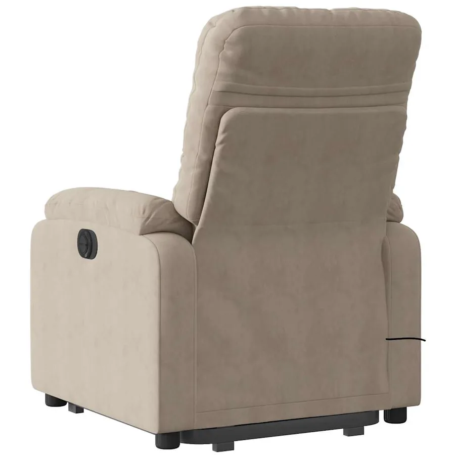 Fauteuil inclinable de massage taupe tissu microfibre - 5