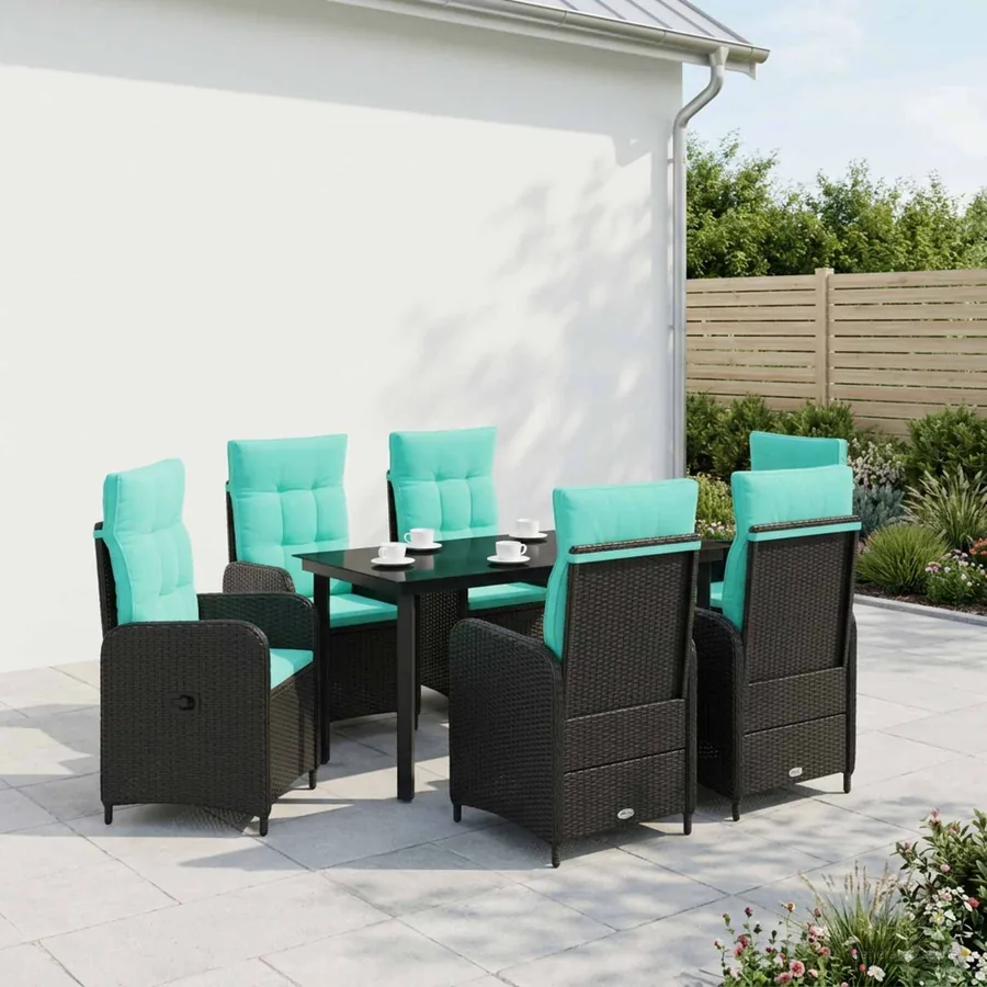 Ensemble de Tables Basses avec coussin avec oreiller 7 pcs