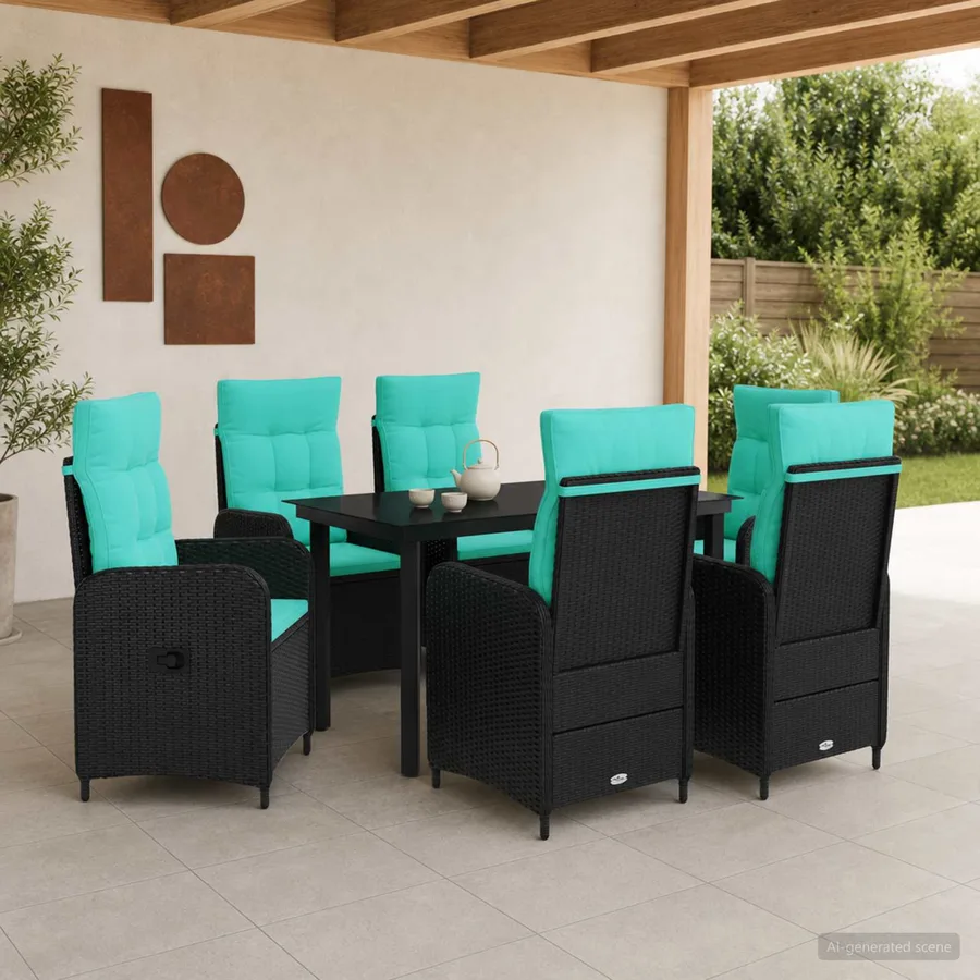 Ensemble de Tables Basses avec coussin avec oreiller 7 pcs - 4