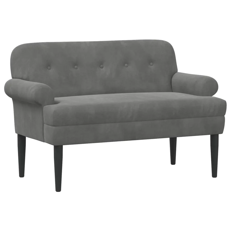 Canapé love seat avec capitonnage en boutons Gris foncé Velours - 2