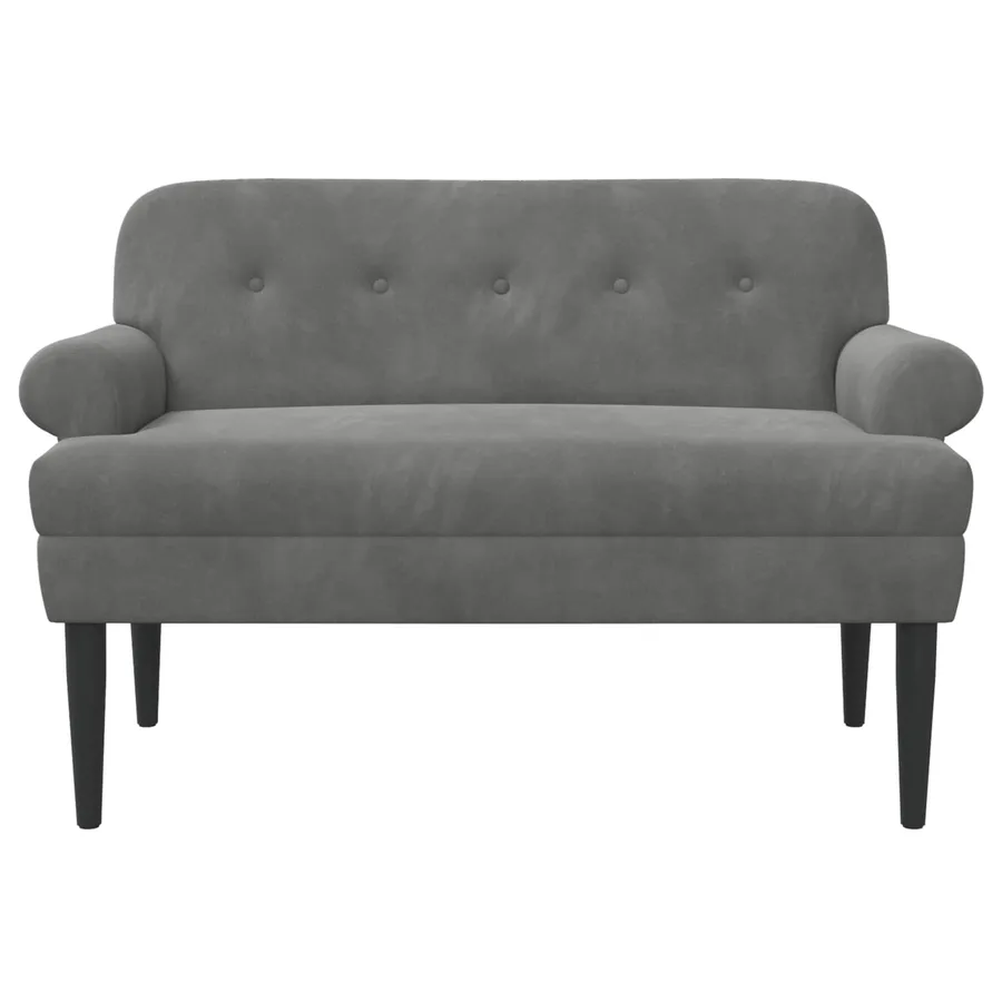 Canapé love seat avec capitonnage en boutons Gris foncé Velours - 3