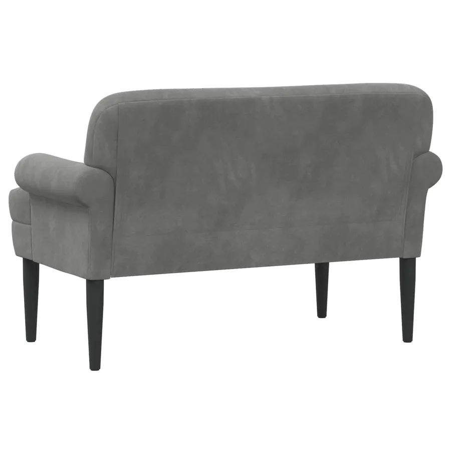 Canapé love seat avec capitonnage en boutons Gris foncé Velours - 5