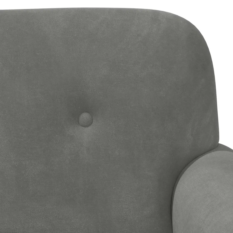 Canapé love seat avec capitonnage en boutons Gris foncé Velours - 7