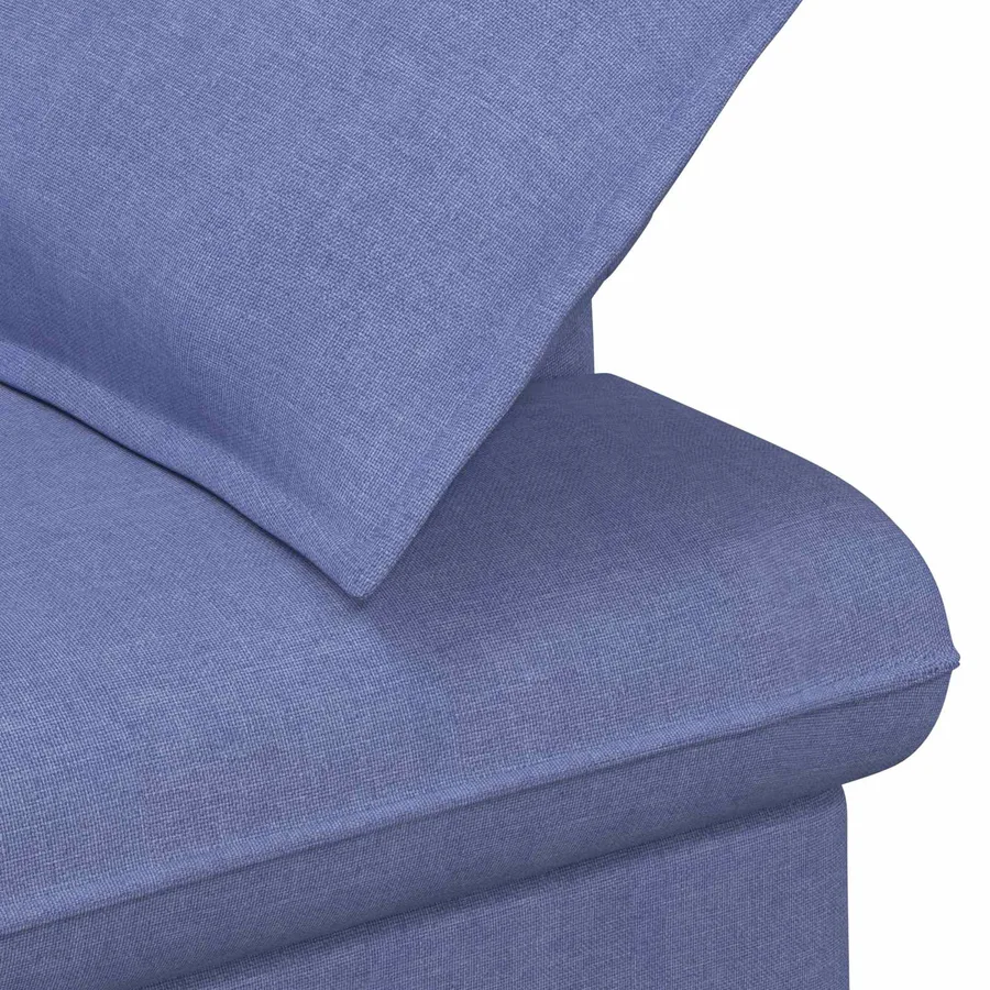 Canapé love seat avec capitonnage en boutons Bleu denim Tissu - 6