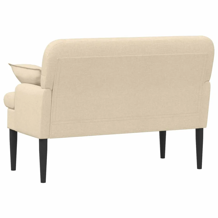 Canapé love seat avec capitonnage en boutons Crème Tissu - 5