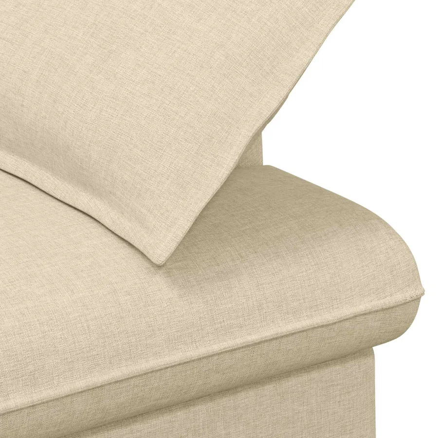 Canapé love seat avec capitonnage en boutons Crème Tissu - 6