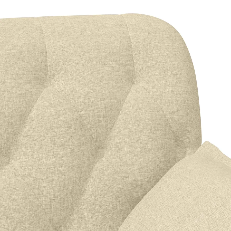 Canapé love seat avec capitonnage en boutons Crème Tissu - 7