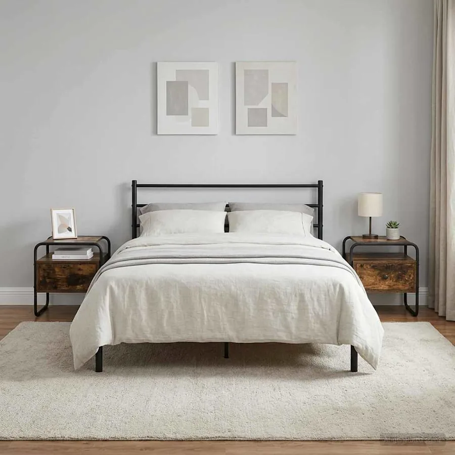 Table de chevet 2 pc Chêne fumé Bois d'ingénierie
