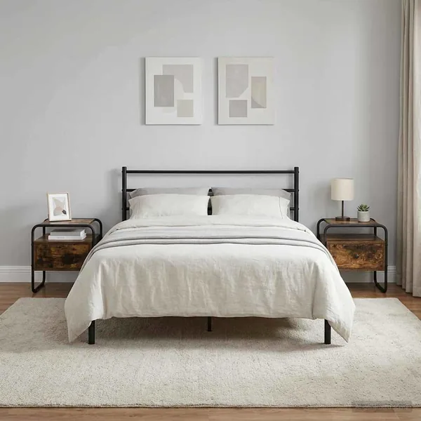 Table de chevet 2 pc Chêne fumé Bois d'ingénierie