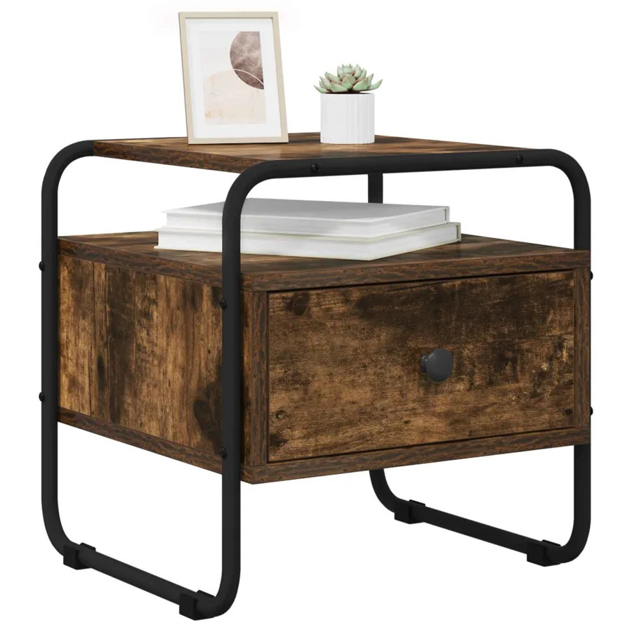 Table de chevet 2 pc Chêne fumé Bois d'ingénierie - 3