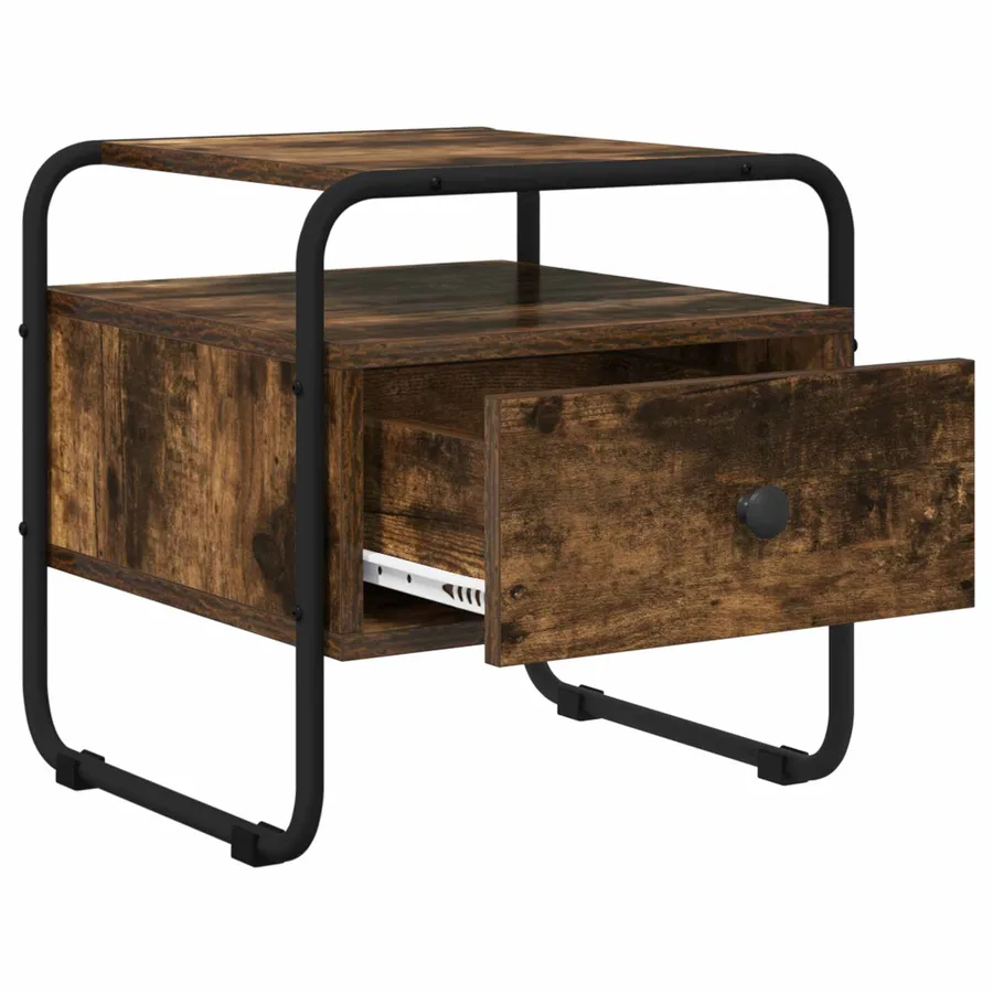 Table de chevet 2 pc Chêne fumé Bois d'ingénierie - 5