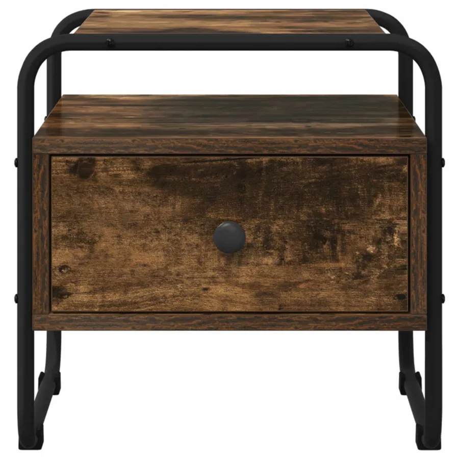Table de chevet 2 pc Chêne fumé Bois d'ingénierie - 6