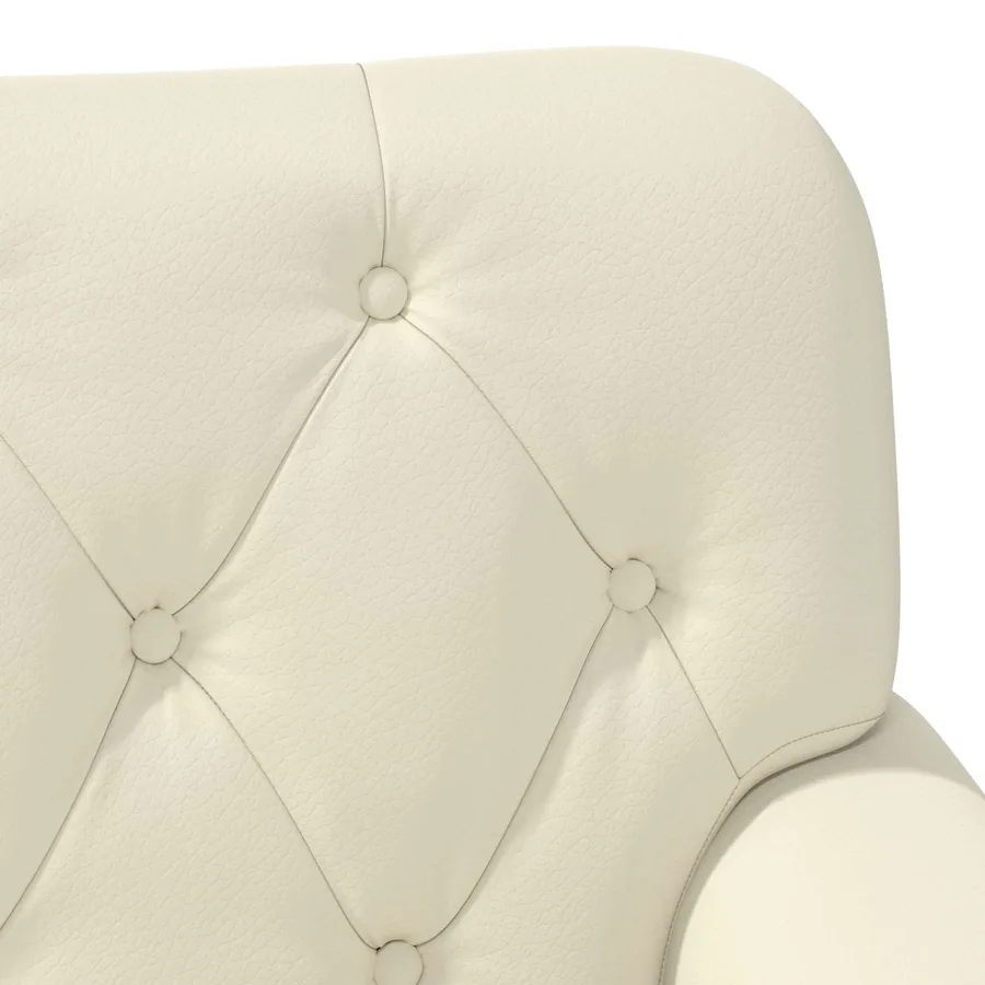 Canapé love seat avec capitonnage en boutons Crème Simili cuir - 7