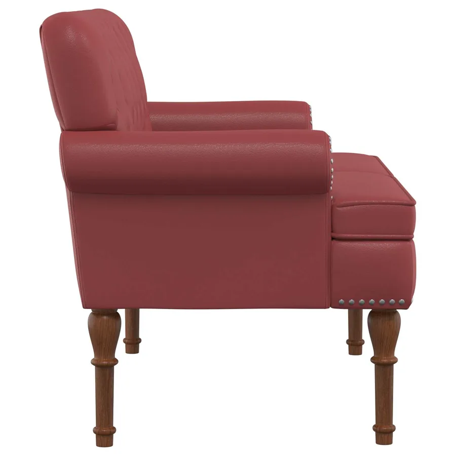 Canapé love seat avec capitonnage en boutons Bordeaux - 4