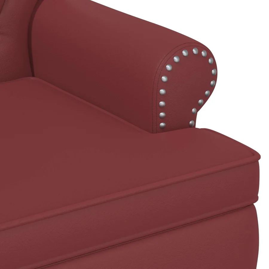 Canapé love seat avec capitonnage en boutons Bordeaux - 6