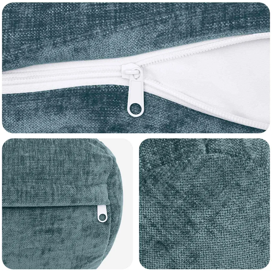 Housse de coussin 6 pcs HEERLEN Bleu Ø 15 x 40 cm - 5