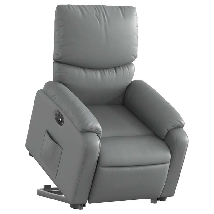 Fauteuil inclinable électrique gris similicuir - 3