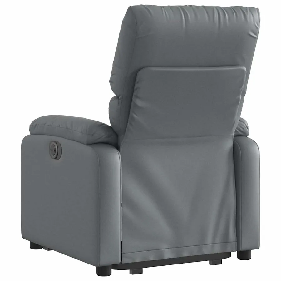 Fauteuil inclinable électrique gris similicuir - 5