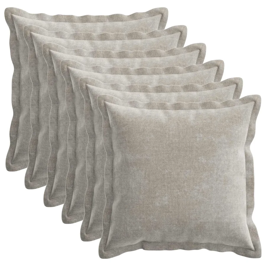 Housse de coussin 6 pcs HOUTEN Gris clair 30 x 30 cm