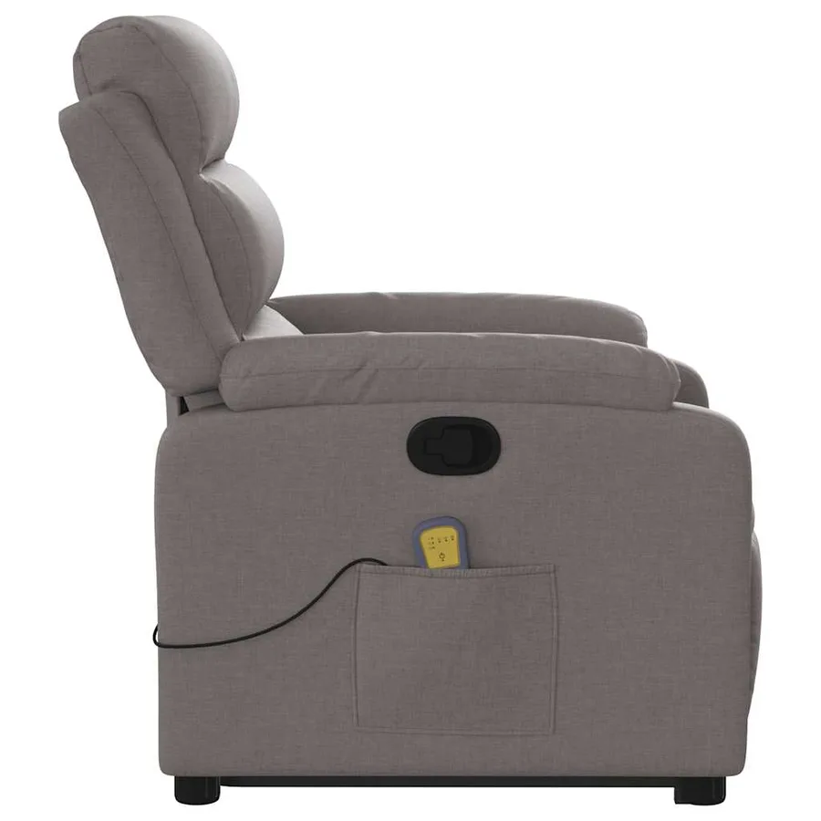 Fauteuil inclinable de massage Taupe Tissu - 10