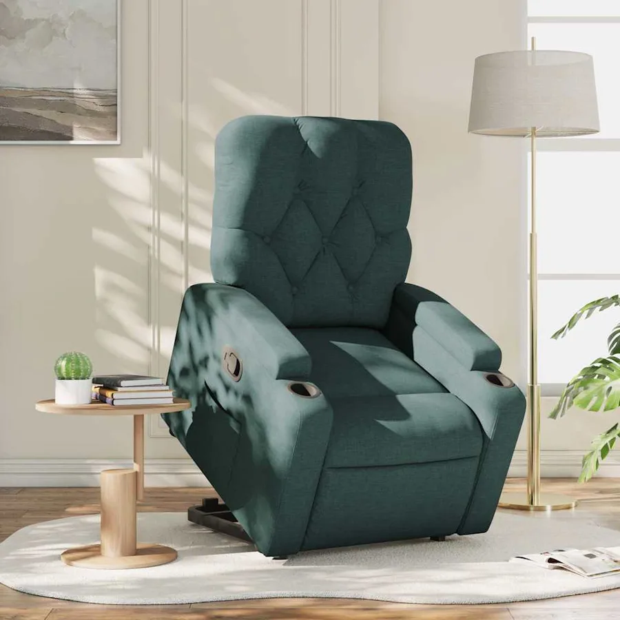 Fauteuil inclinable vert foncé tissu - 16